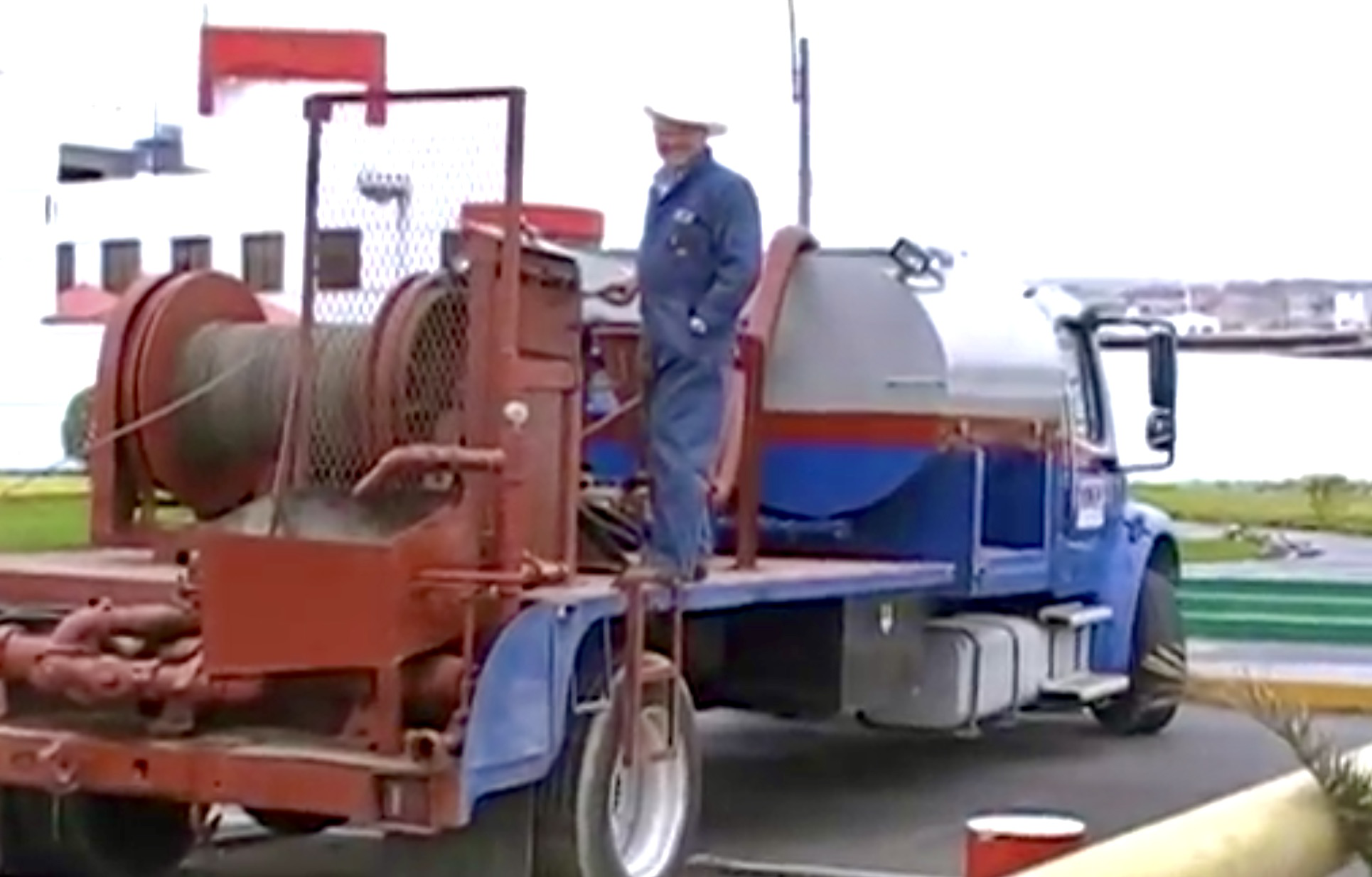 Ken Tierling with pipe rehabilitation equipment